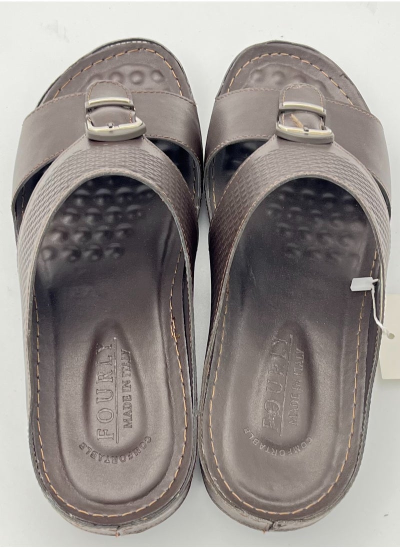 Men's Arabic Sandal Made in Italy (Brown)