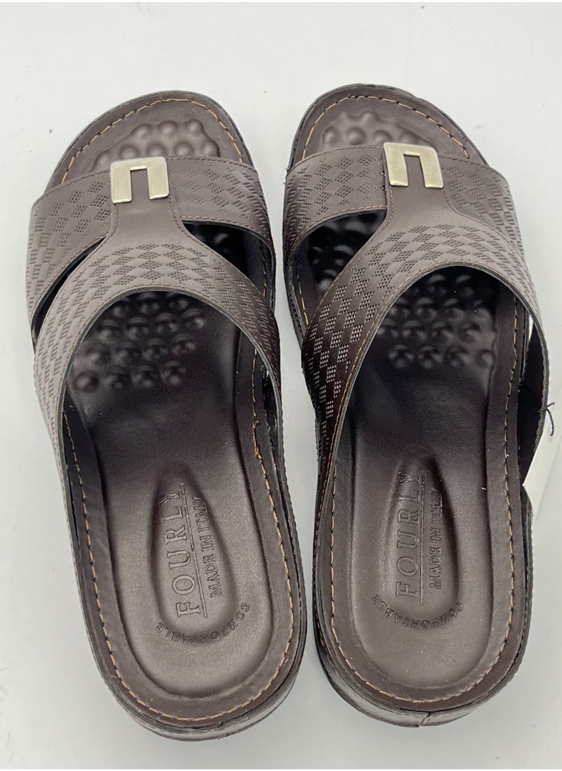 Men's Arabic Sandal Made in Italy (Brown)