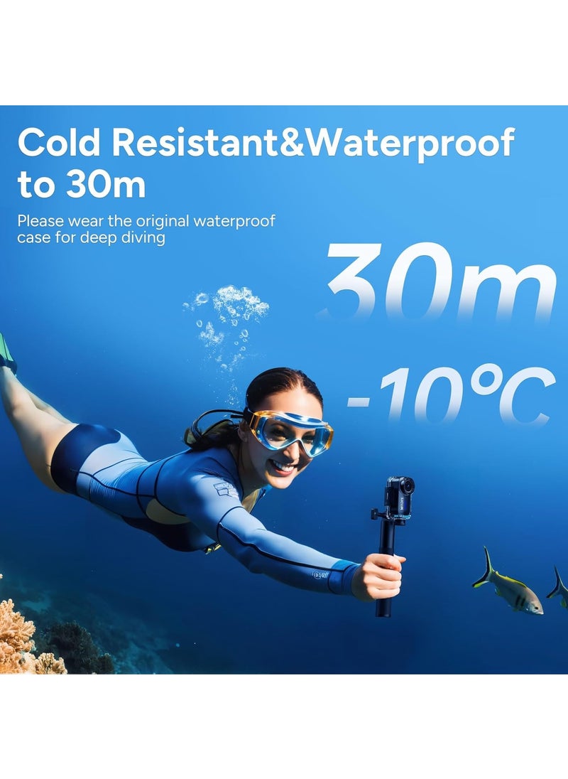 4K Action Camera, Pocket Cam, Stabilization, Waterproof, Mini Helmet Camera,170° FOV, Suitable for Vlogging and Web Cam, Built-in Speaker&Mic, with Helmet Mount Kits, 64G Card, Black