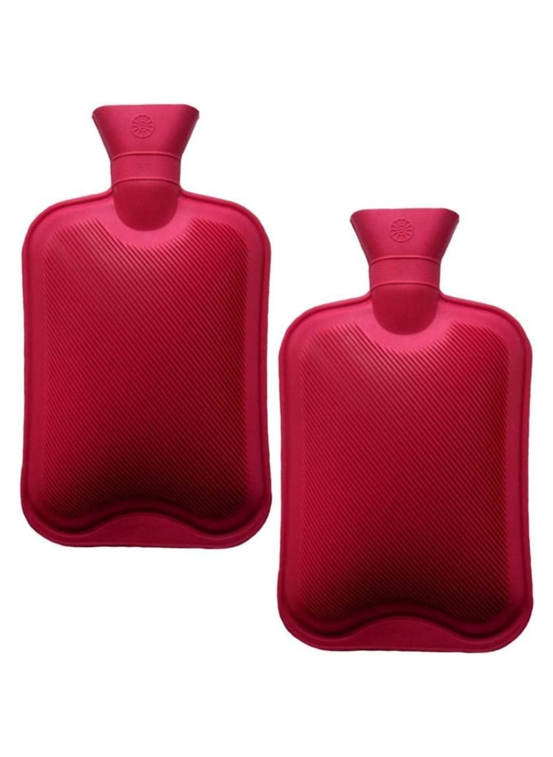 Giffy Royal Non Electrical Rubber Hot Water Bottle Heating Pad 2 Litre Hot Water Bag for Soothing Joint Muscle Pain Relief Multicolor Pack of 2