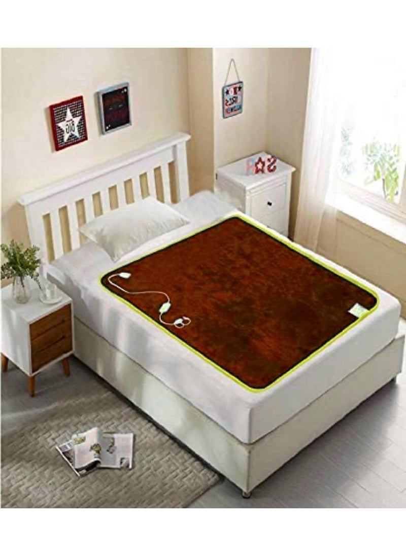Kitch Deco Electric Soft Blanket Cloth for Single Bed with ShockproofWaterproofAuto Cut FunctionOver Heat Protection Bed Warmer 30 60Inch Coffee