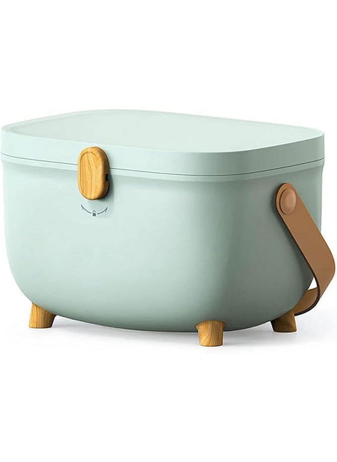 Juflix First Aid Box Medicine Box Stylish Large Capacity 2 Layers Handles Scandinavian Style for Car Emergencies Home Use Storage Box Small Storage Green