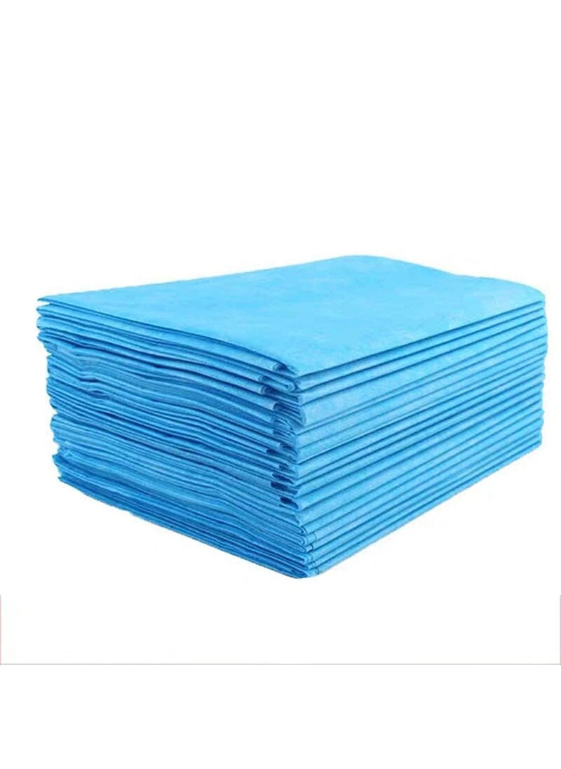 Adaamya 30 GSM 20 pcs Non Woven Large Multipurpose Disposable Bed Sheet for Hospitals BluePolyester Large 30 x 71 Inch Pack of 20 Sheets