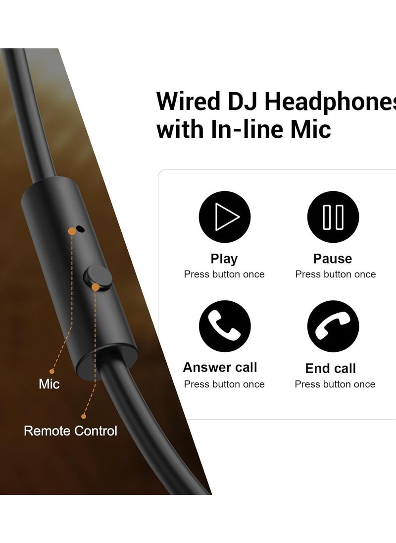 OneOdio Pro 10 Wired Over Ear Headphones Hi-Res Studio Monitor & Mixing DJ Stereo Headsets with 50mm Drivers and 1/4 to 3.5mm Jack for AMP Computer Recording Podcast Keyboard Guitar Laptop - Black