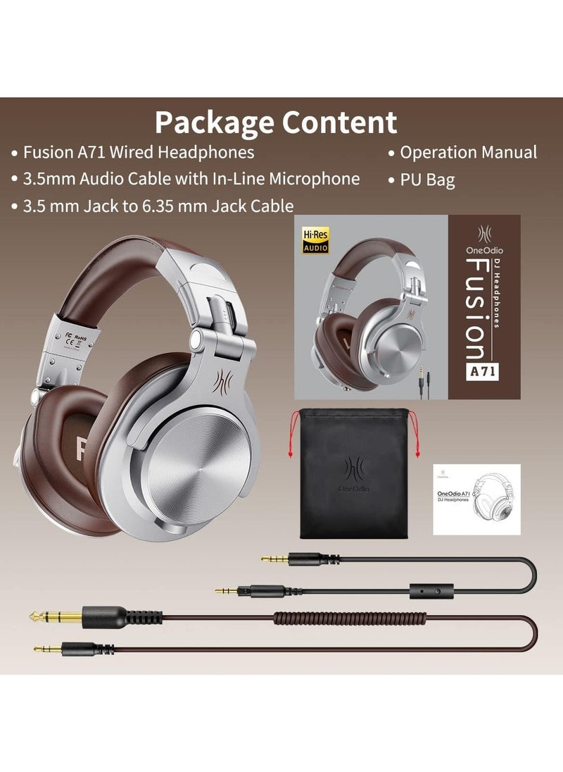 OneOdio A71 Hi-Res Studio Recording Headphones - Wired Over Ear Headphones with SharePort, Professional Monitoring & Mixing Foldable Headphones with Stereo Sound