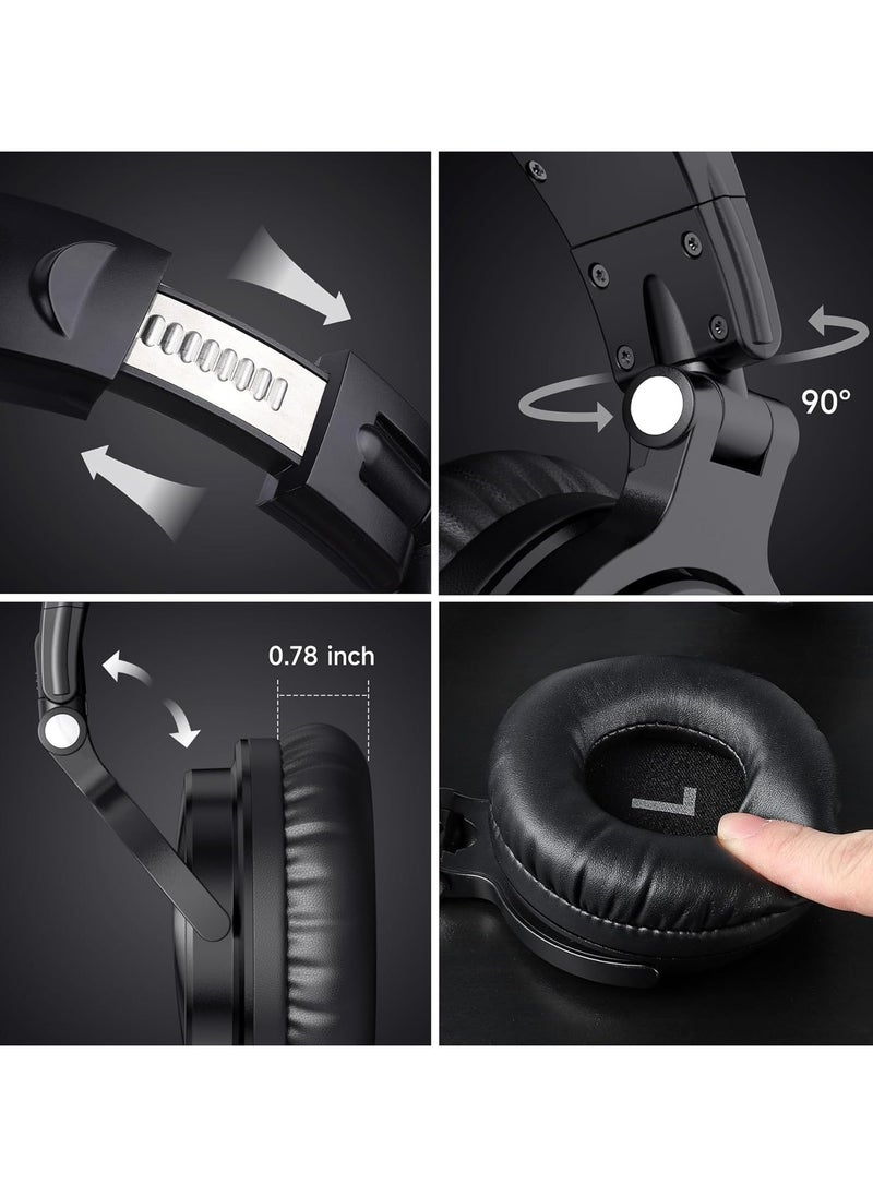 OneOdio Bluetooth Over Ear Headphones - Wireless/Wired 110 Hrs Stereo Bluetooth Headsets Foldable Headset with Deep Bass 50mm Neodymium Drivers for PC/Phone - Studio Wireless