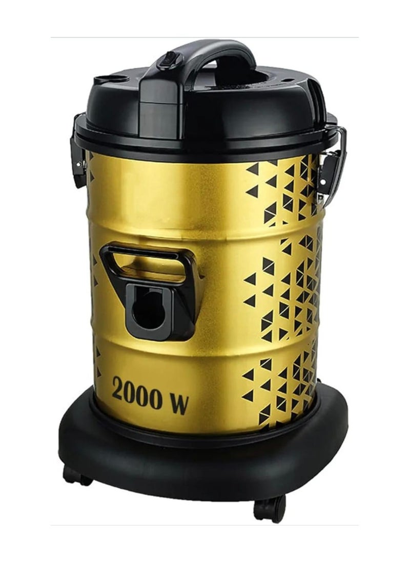 Powerful Drum Vacuum Cleaner 2000W | 25L Vacuum with Cyclone System | Washable HEPA Filter | Includes Floor Nozzle, Dusting Nozzle, Flat Suction Nozzle