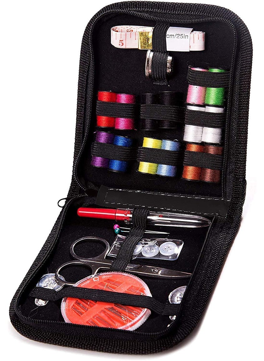 GOPAD Sewing Kit All in One Mini Small Portable Sewing Kit Box with Accessories Thread Spools Scissors Stitching Accessories Including Needle Cotton Multi Color 1 Pcs