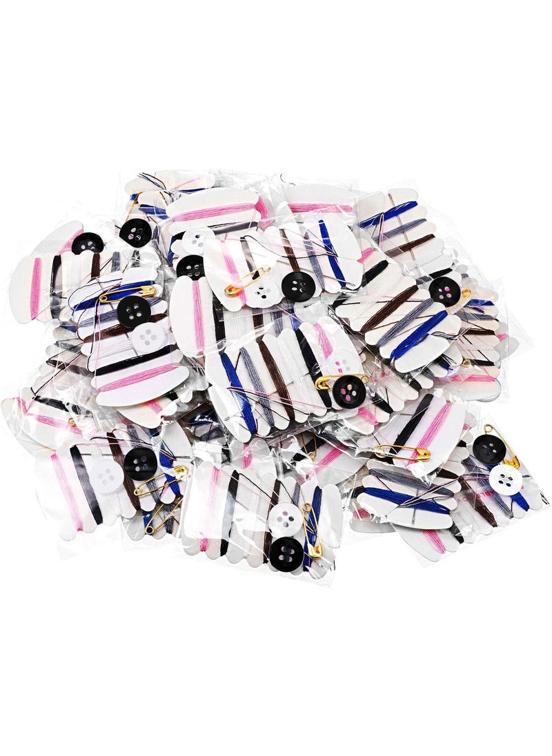 Daily Crafts Small Simple Handy Travel Mini Sewing Kits Thread Repair Emergency Kit with Needles Threads Button Safety Pin for Gift Home Hotel Amenities Necessities 50 pcs