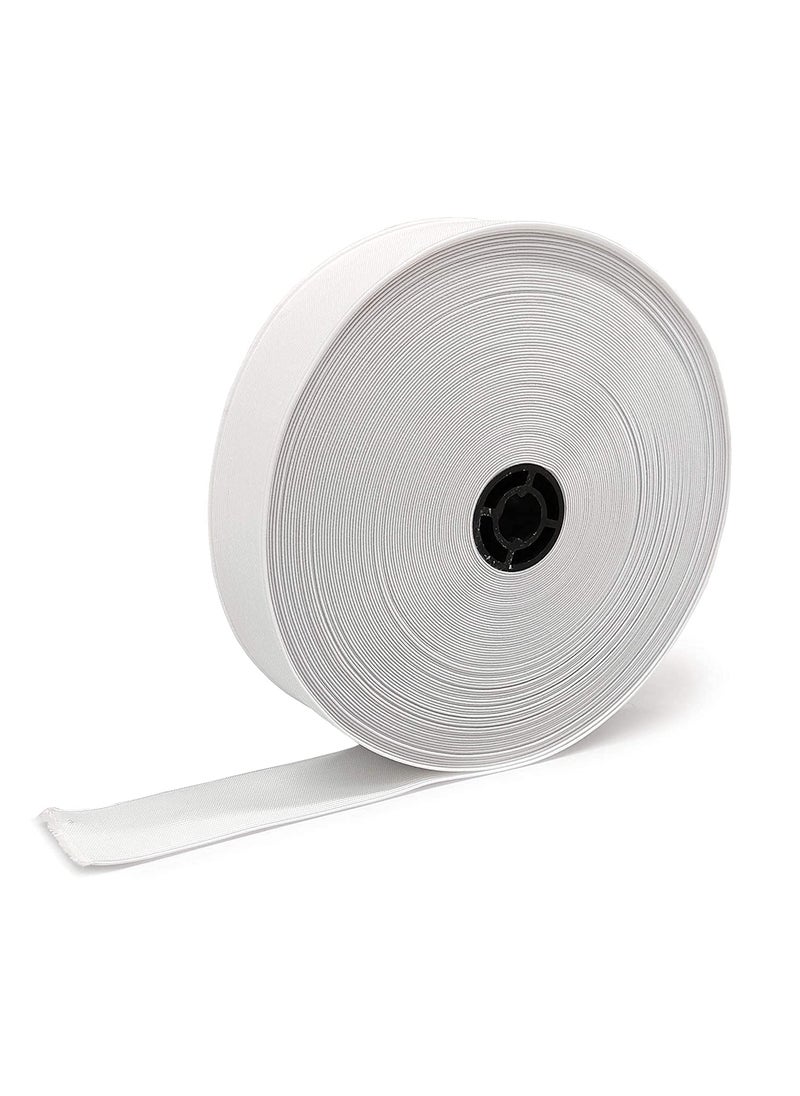 Hesch 9 White Elastic 25 Meters 1 inch Cord Heavy Stretch High Elasticity Knit Elastic Band Ideal for TailoringSewing Fashion Designing Boutique Stitching