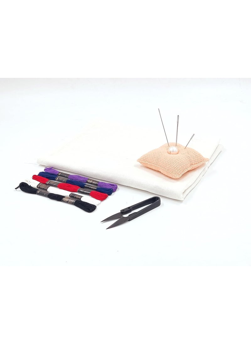 sumikrafts Cross Stitch kitDIY Practice kit for Beginners Casement Fabric Off White Shade Option 5