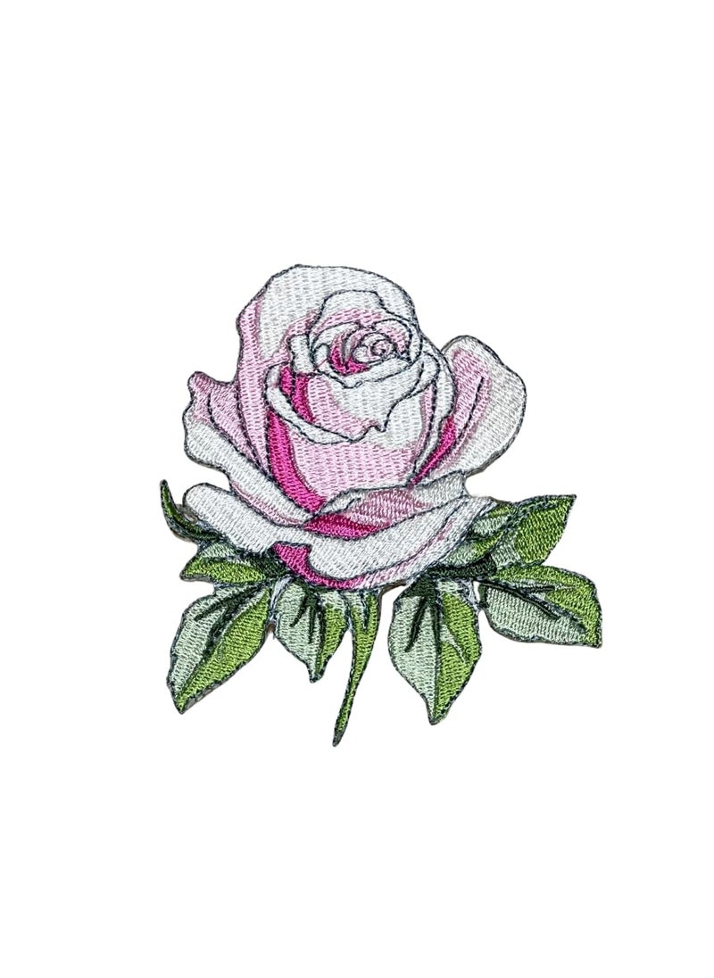 GARAAN Machine Embroidered Applique Patch Sew on Patches DIY Projects Rose 2 Pack of 5