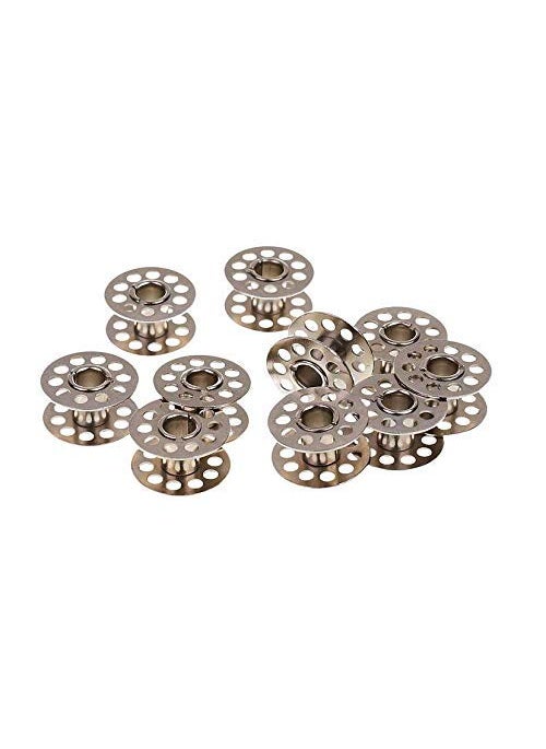 NTGS Metal Sewing Machine Bobbins for SingerUshaSapnaMeritBrother 60 Pcs Bobbins Silver