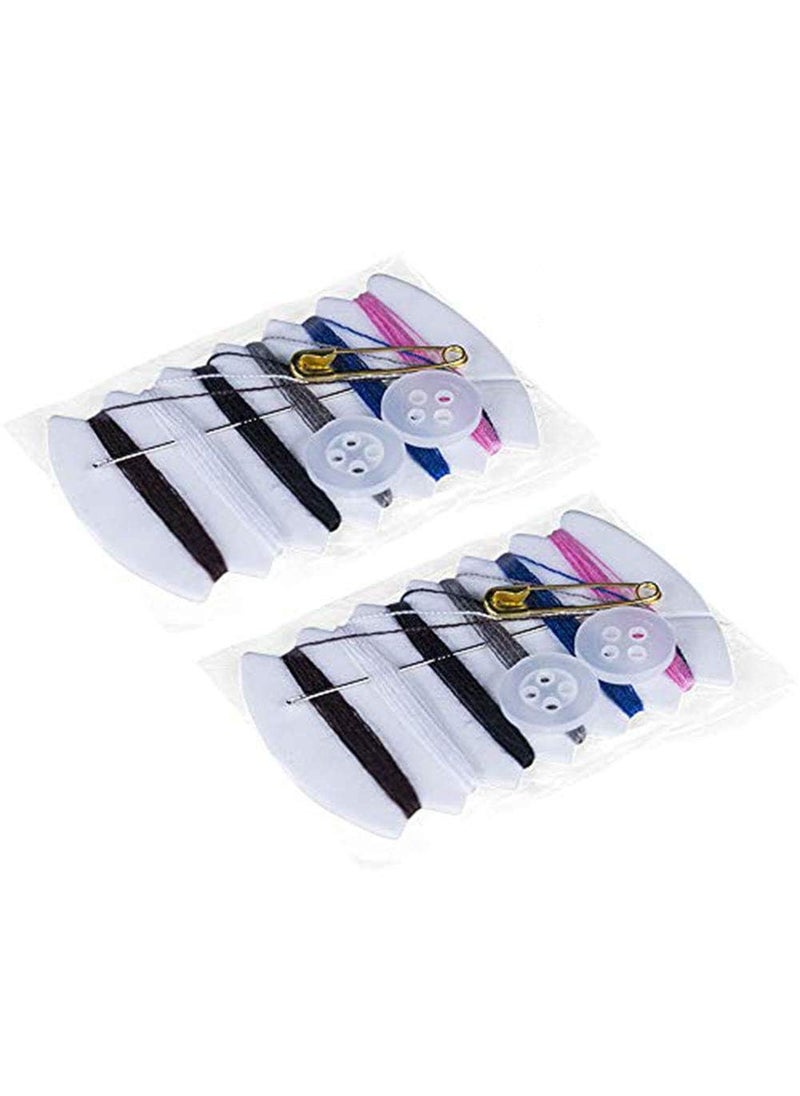 Daily Crafts Pack of 5 Small Simple Handy Travel Mini Sewing Kits Thread Repair Emergency Kit with Needles Threads Button Safety Pin for Gift Home Hotel Amenities Necessities