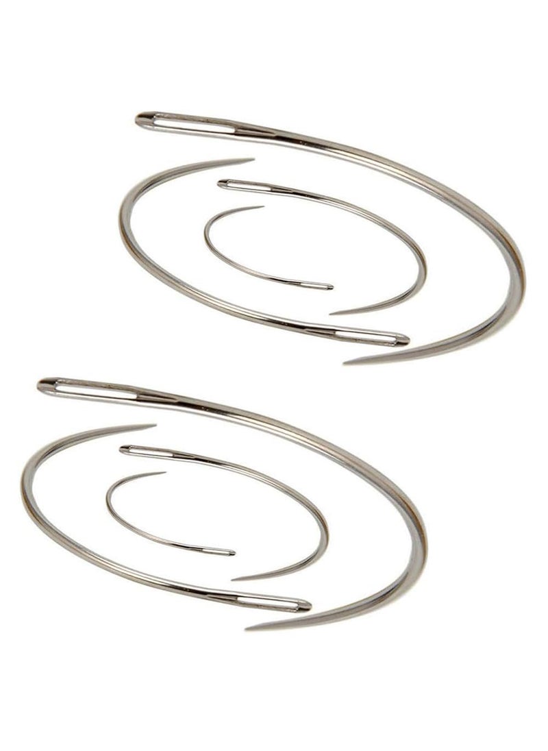 SaiDian 2 Sets 2 25 3 35 Curved Leather Hand Sewing Needles C Type Needles for Carpet Leather Canvas Repairing Weaving Crafts