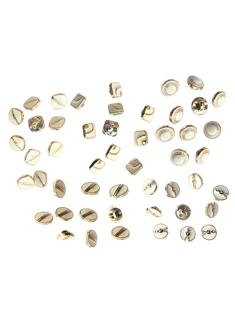 Artonezt Designer Assorted Plastic Metal Finish Buttons DIY Sewing Crafts Clothing Buttons for Kids Dresses Kurtis Suits Sweaters Embroidery Sewing Handmade Accessories Set of 50 Size 1cm