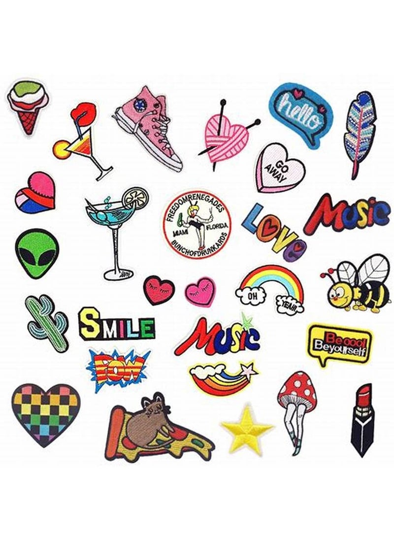 Pack of 8 Funny Cloth Patch Stickers Badge Emblem Iron On Patch Embroidered Sew On Patches for DIY Girl Skirt Dress Kids Bag TShirt Craft Clothes