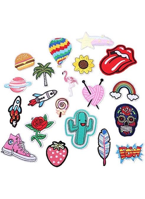 Daily Crafts Unisex Sew on Iron On Embroidered Bikers Patch for Denim Jacket Large for Clothing Pack of 8 Patches