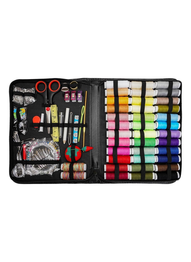 JETVEEK 183 Pcs Sewing Kit Box Portable Tailoring Tools Combo with Accessories Scissors Thread Needles Measuring Tape Sui Dhaga Stitching Items Box for Home