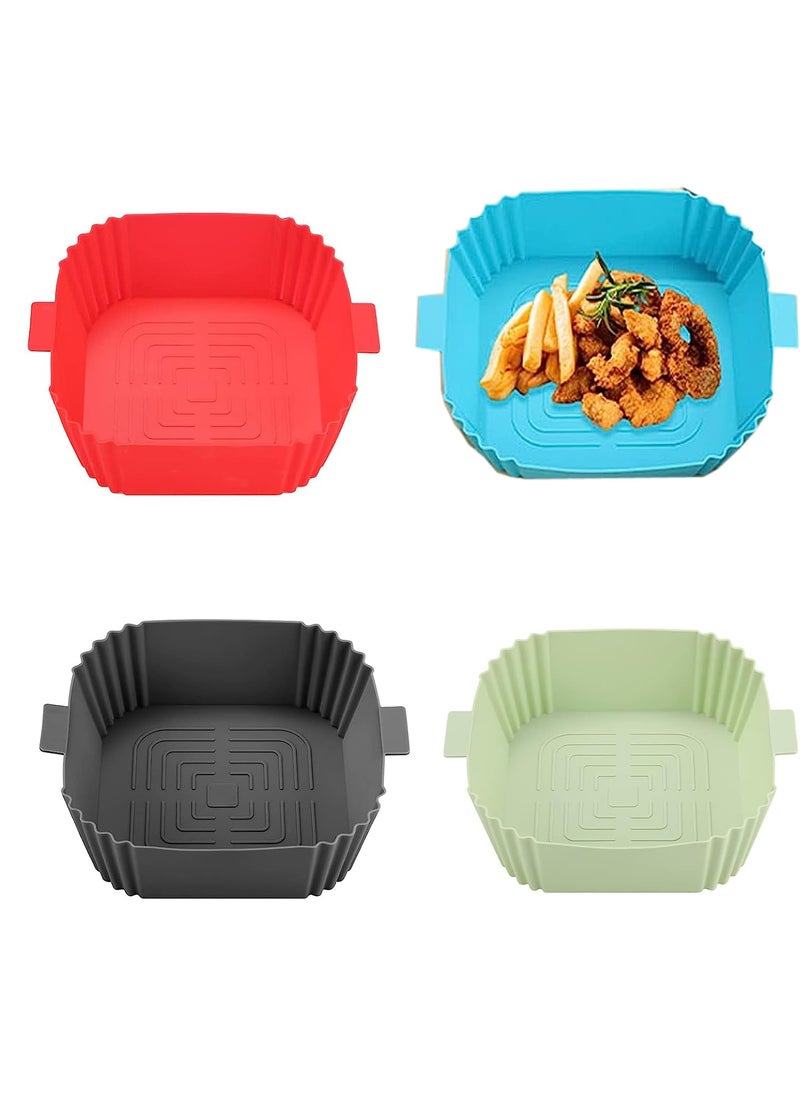Styxon Air Fryer Liners 2 Pack 75 Square Silicone Pot Air Fryer Basket Food Safe Air Fryers Oven Accessories Replacement of Parchment Paper Reusable Air Fryer 96 x 96 x 2 inch Multicolor