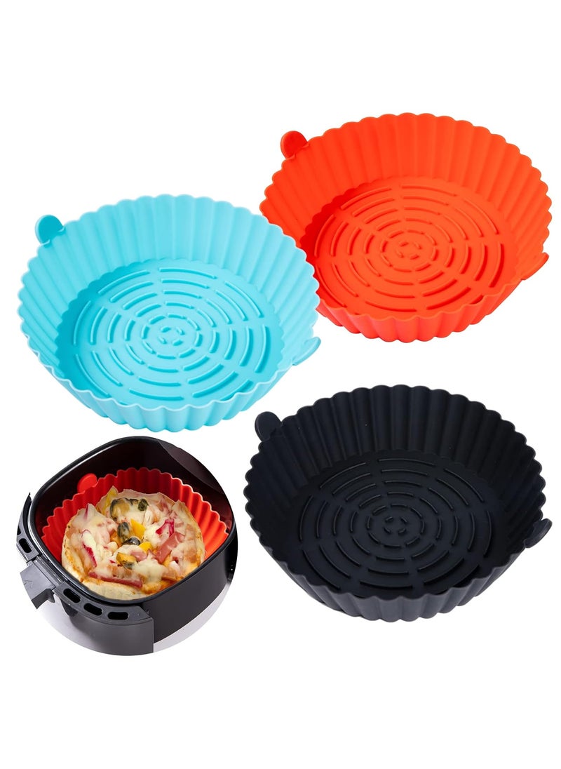 Air Fryer Silicone Pot Easy to Clean 79in Reusable Airfryer Basket Liners for 5 to 8QT Food Safe Round Replacement Accessories of Disposable Paper Liners 3 Pack