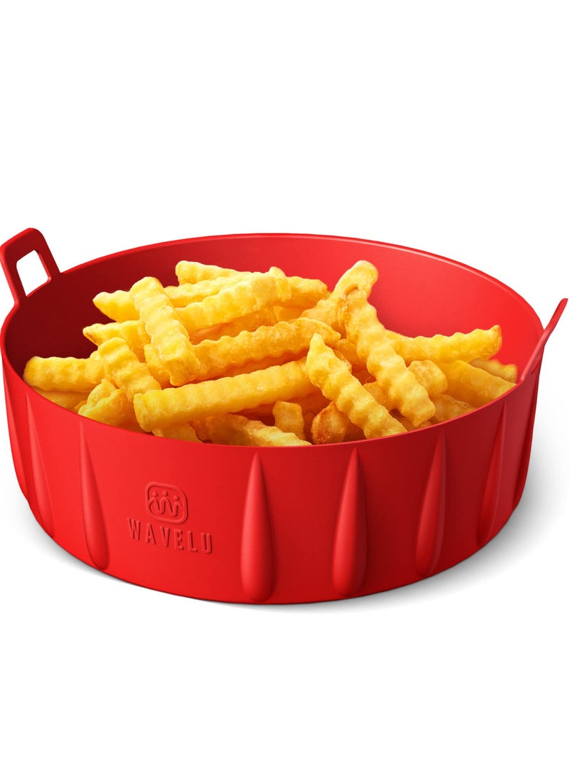 WAVELU Air Fryer Silicone Pot Food Safe Oven Accessories Replacement of Flammable Parchment Liner Paper 53QT or bigger Red