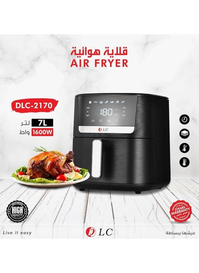 DLC-2170 Air Fryer,Smart Touch Screen with 8 Presets Air Fryer Oven for Roast,Bake,Grill for Oilless Cooking | 7L, 1600W