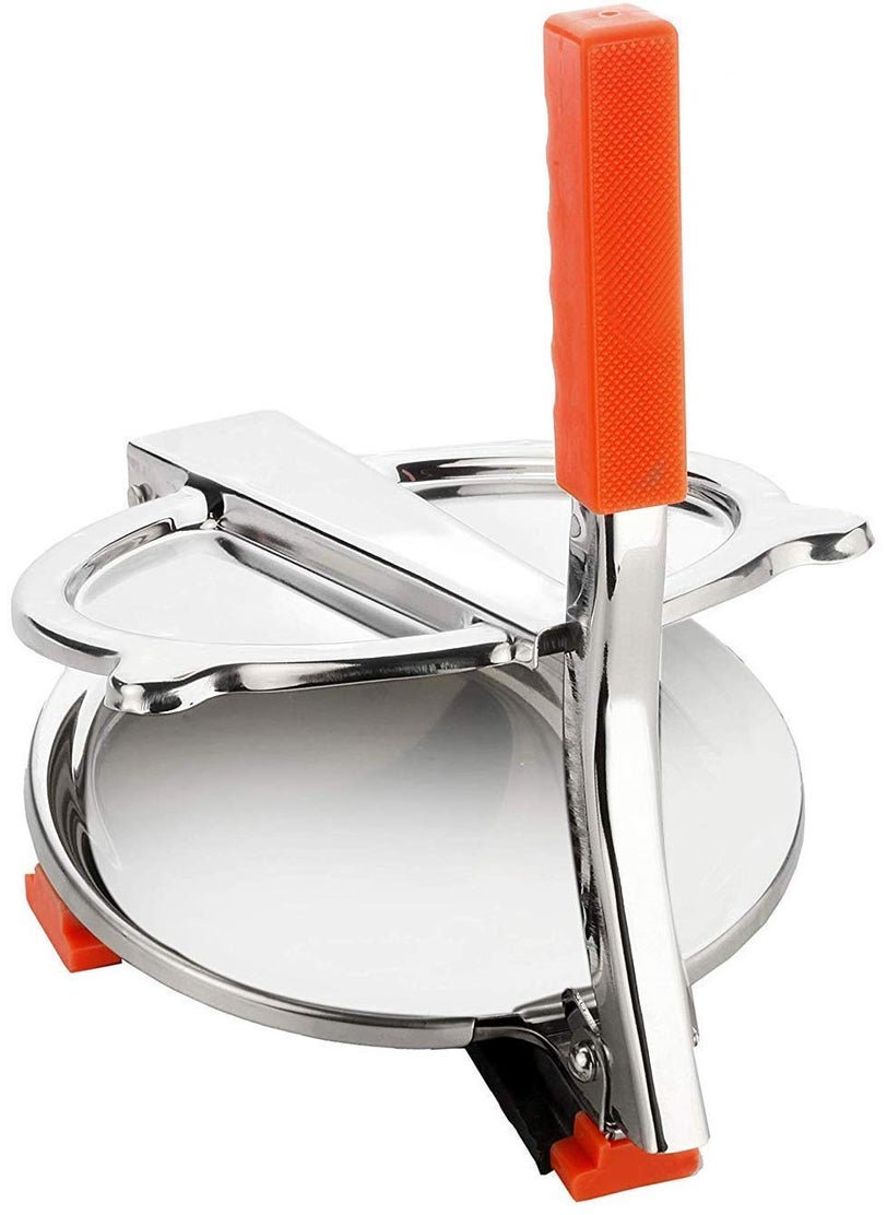 RUDRAX CORPORATION Traders Manual Stainless Steel Puri Maker Press Machine with PRE Fitted Handle IT is NOT a roti or chapathi Maker Small5 inch Diameter
