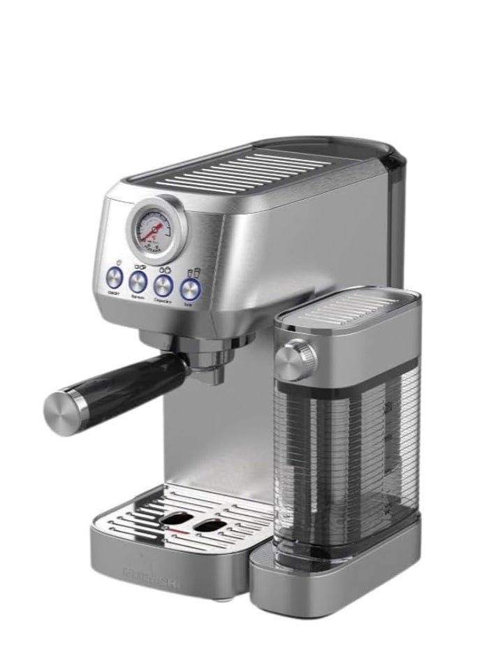 Espresso Coffee Machine with Milk Tank - 1.3L, 20 Bar, Digital Programmable, (ME-ECM2501)