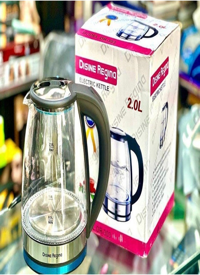 2L Electric Glass Kettle with blue light