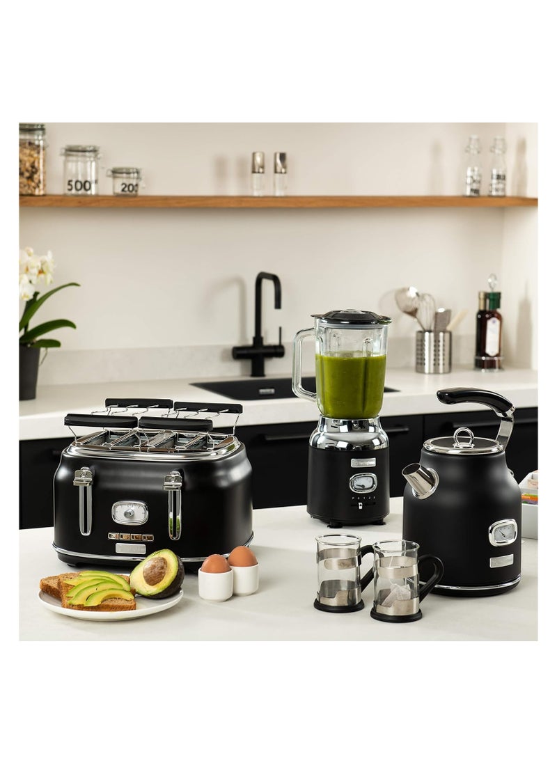 1.5L Retro Series Table Blender - Black| Powerful 1.5L Capacity Blender for Smoothies Shakes And More