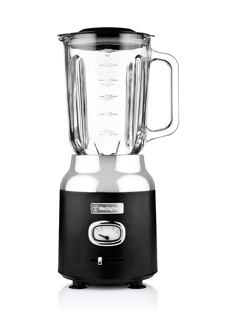 1.5L Retro Series Table Blender - Black| Powerful 1.5L Capacity Blender for Smoothies Shakes And More