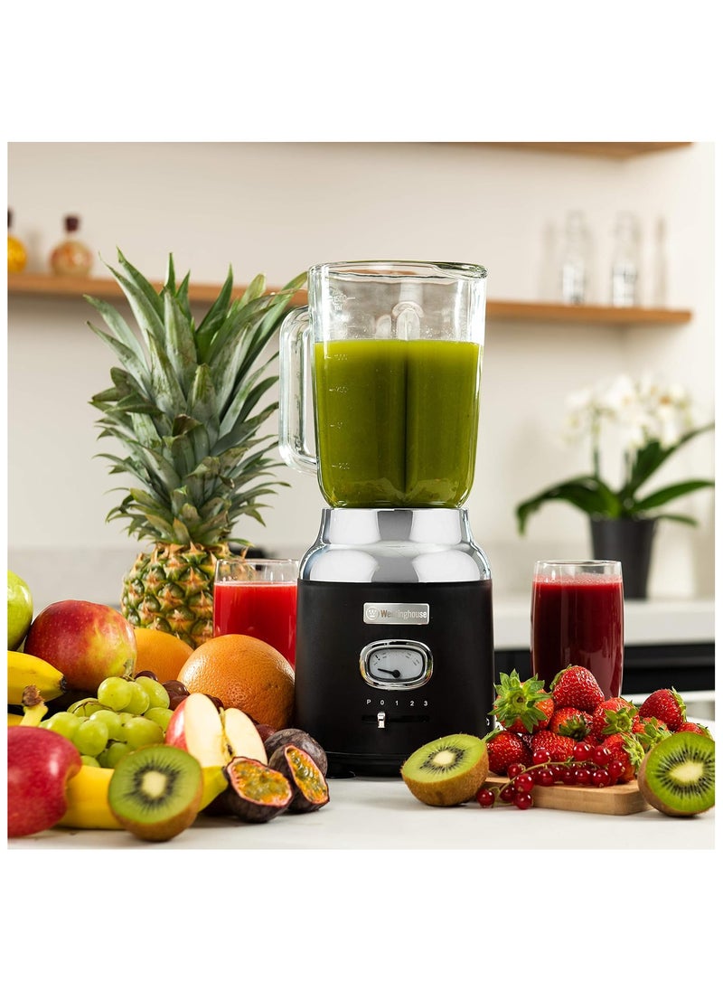 1.5L Retro Series Table Blender - Black| Powerful 1.5L Capacity Blender for Smoothies Shakes And More