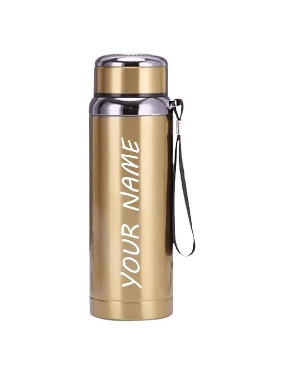 DIGALI Personalised Sport Vacuum Stainless Steel Bottle with 12 Hours HotCold Flask Thermos LeakSpill Proof Lid with 316 Filter for HomeOfficeSchoolGymSportTravelYoga Gold 1000 ML