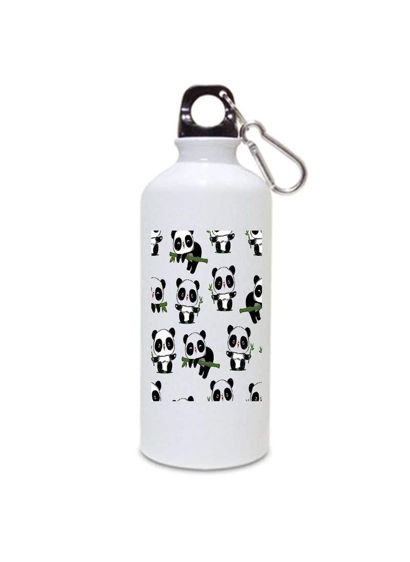 SCPmarts Create Your Desire Panda Love Theme Fan Art Printed Aluminium Sipper Bottle 600 ML by SCPmarts Create Your Desire