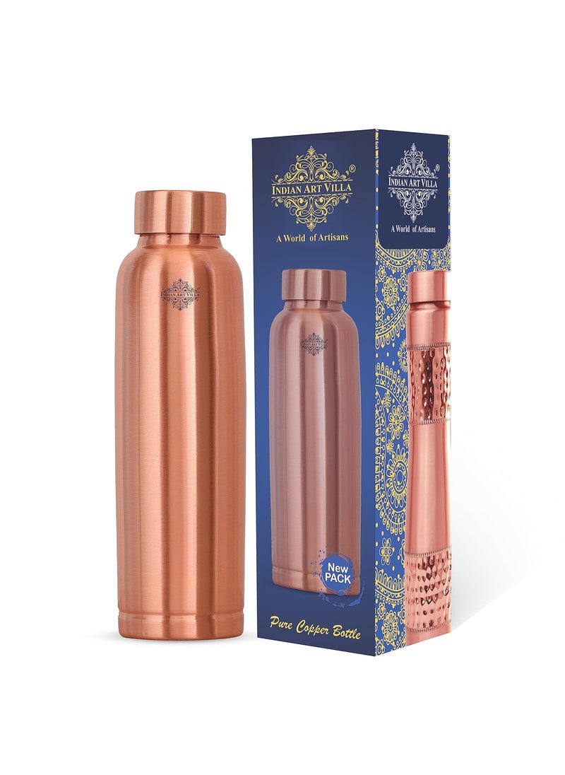 INDIAN ART VILLA Seamless Leak Proof Pure Copper Bottle 900 ML