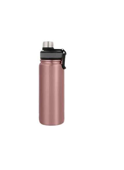 HOMETIC Stainless Steel Coco Bottele 650ML Teal Insulated Metal Water Bottle Keep Hot and Cold Flask Water Bottle Leakproof BPA Free Reusable Rose Gold