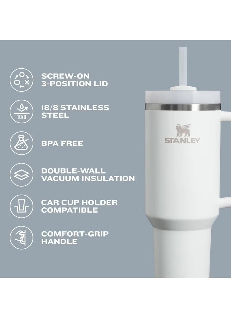 Quencher H2.0 FlowState Stainless Steel Vacuum Insulated Tumbler with Lid and Straw for Water, Iced Tea or Coffee, Smoothie and More, 40 oz