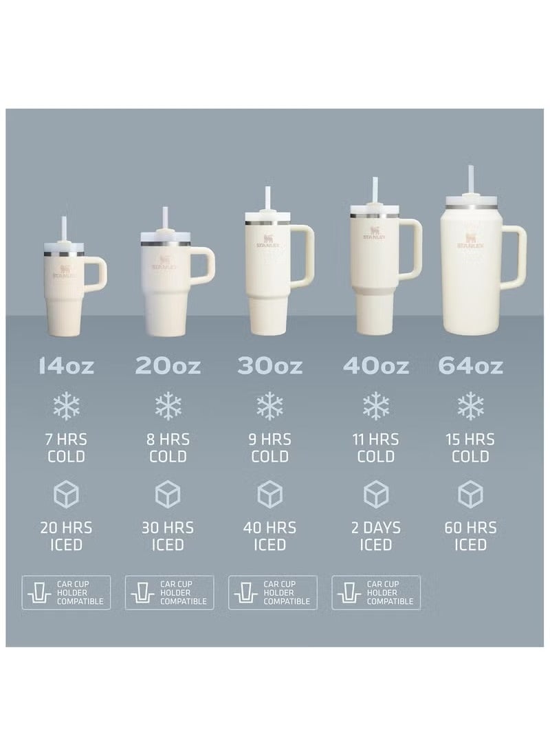 Quencher H2.0 FlowState Stainless Steel Vacuum Insulated Tumbler with Lid and Straw for Water, Iced Tea or Coffee, Smoothie and More, 40 oz