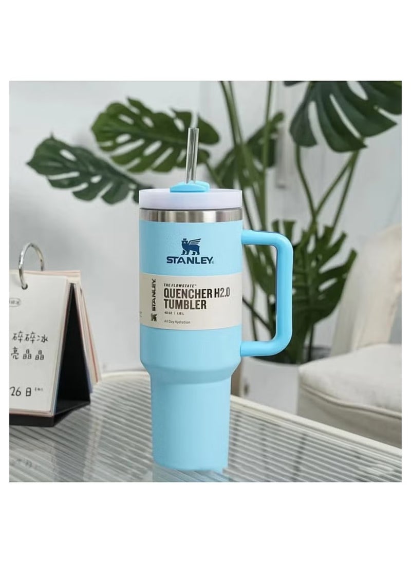 Quencher H2.0 FlowState Stainless Steel Vacuum Insulated Tumbler with Lid and Straw for Water, Iced Tea or Coffee, Smoothie and More, 40 oz