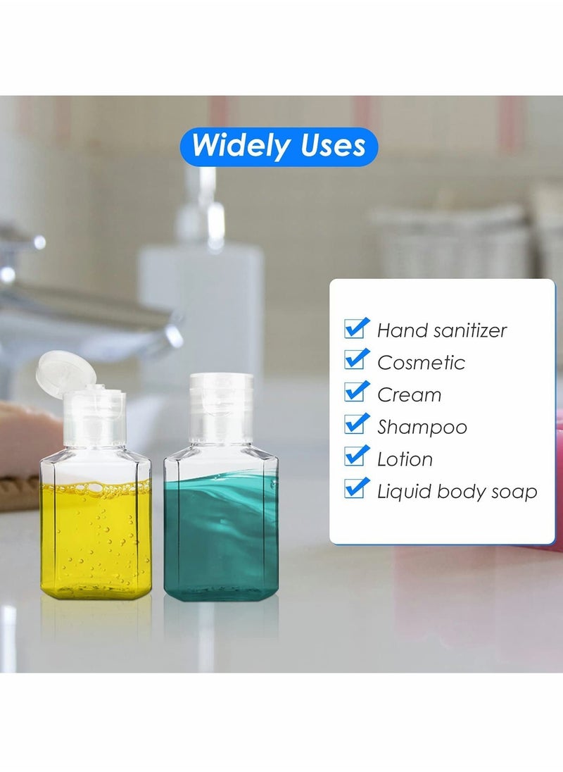 Portable Clear Plastic Travel Bottles for Hand Sanitizer - Refillable and Squeezable Toiletry Containers