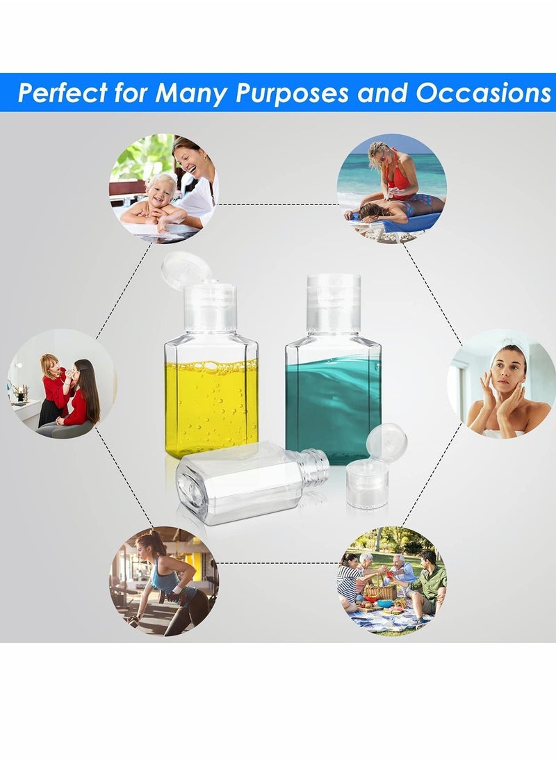 Portable Clear Plastic Travel Bottles for Hand Sanitizer - Refillable and Squeezable Toiletry Containers