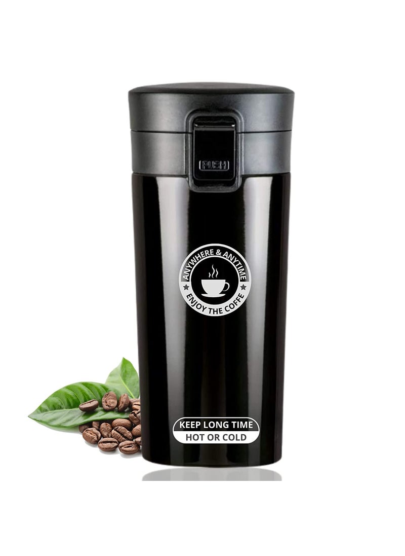 KD ZONE Double Wall Vacuum Insulated Travel Stainless Steel Tea Coffee Thermos Flask Travel Mug with Flip Lid Mesh Filter Hot and Cold for 6 Hours