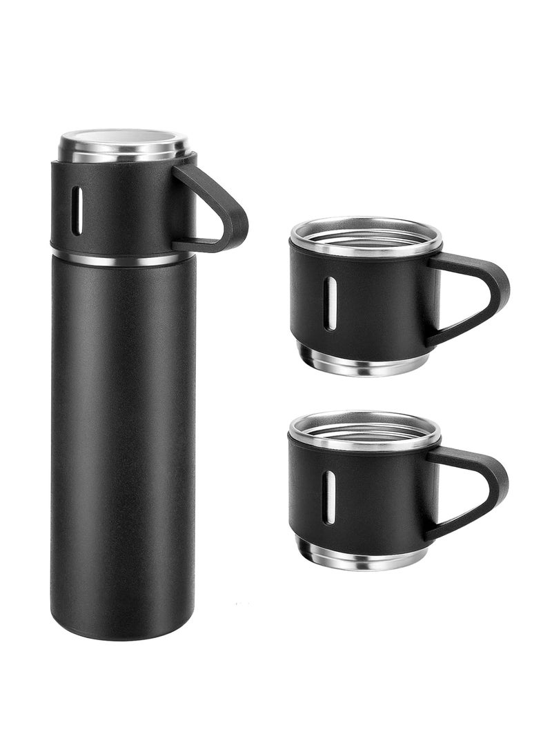 KhuHap Gift Item Thermos Bottle Vacuum hot Flask with 2 Tea Coffee Cups Set Thermal Insulated Steel Kitchen Thermas for Farewell Corporate Employee Office Staff Anniversary Diwali Retun Gifts