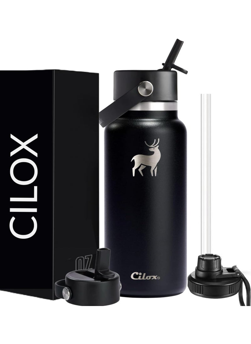 Cilox 1000 ml hot and Cold Thermos Flask 1 Litre Black