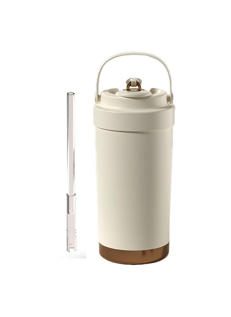 YELONA 500ml Vacuum Insulated 316 Stainless Steel Travel MugFlaskThermos SipItYourWay Lid Straw 8Hour Cold Retention Comfortable Grip Sweat Proof Dishwasher Safe Seasalt Grey