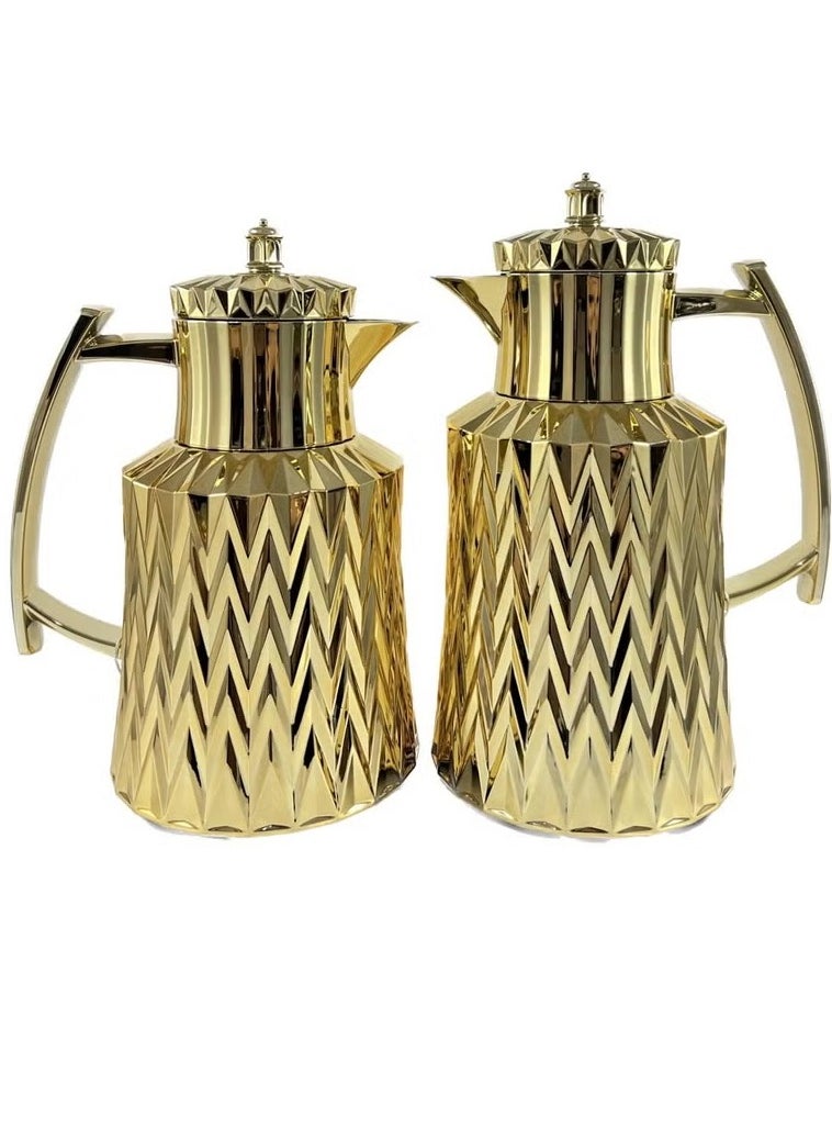 Premium 2-Piece Tea & Coffee Flask Set (Gold) – Elegant Finish and Superior Quality, Keeps Beverages Hot or Cold for Long Hours.