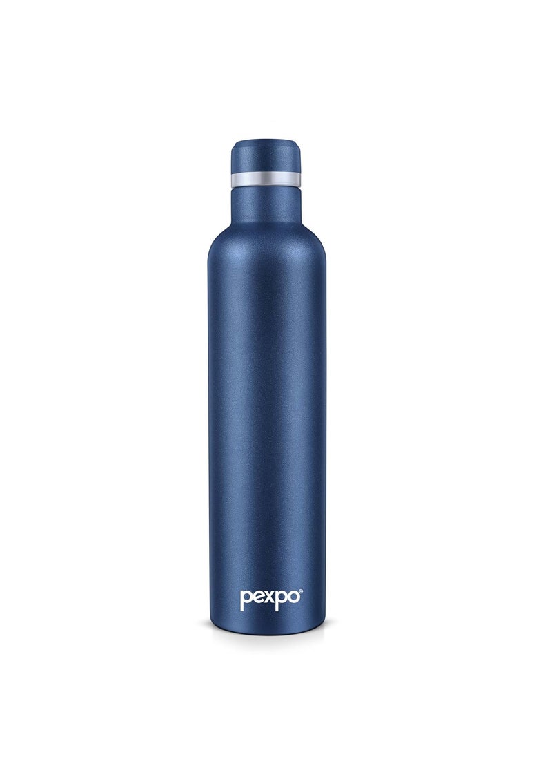Pexpo Stainless Steel Hot and Cold Vacuum Insulated ISI Certified Flask750ml Denim Blue Set of 1 Oreo Double Wall Flask BPA Free Office School Home Hiking Gym