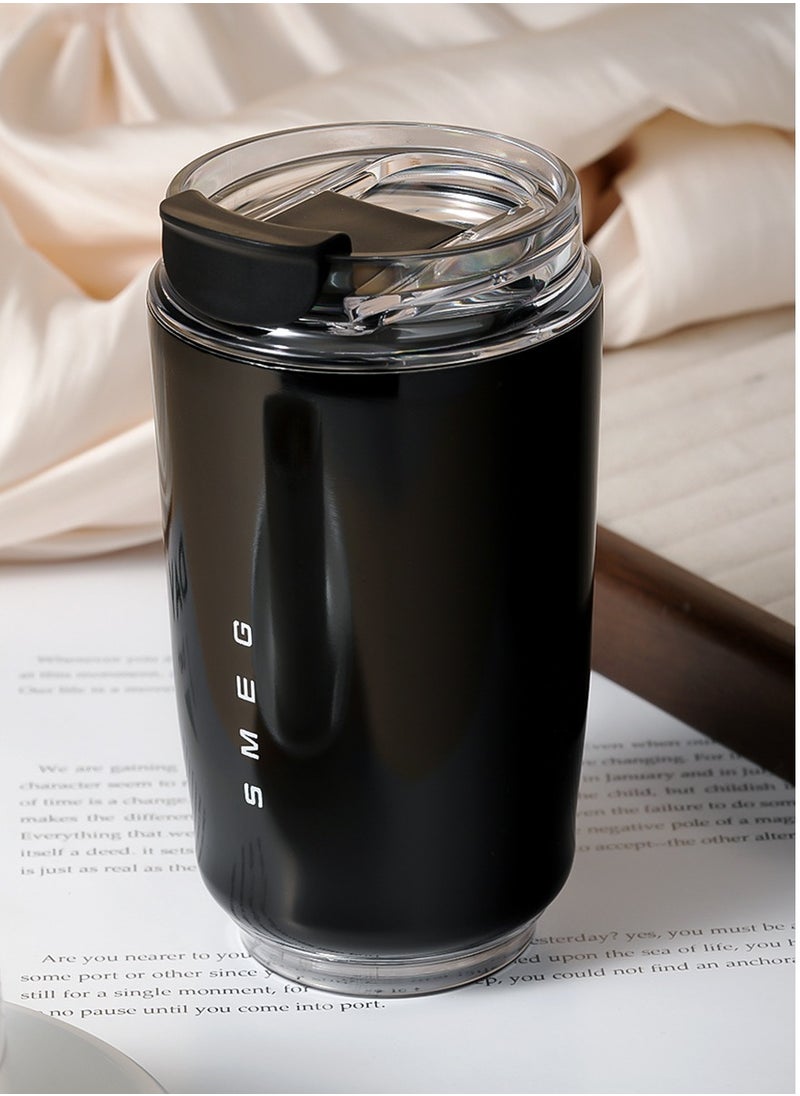 320ML Beverage Cup Travel Portable Car Drinking Cup Stainless Steel Vacuum Leak proof 320ML Coffee Thermos（Black）
