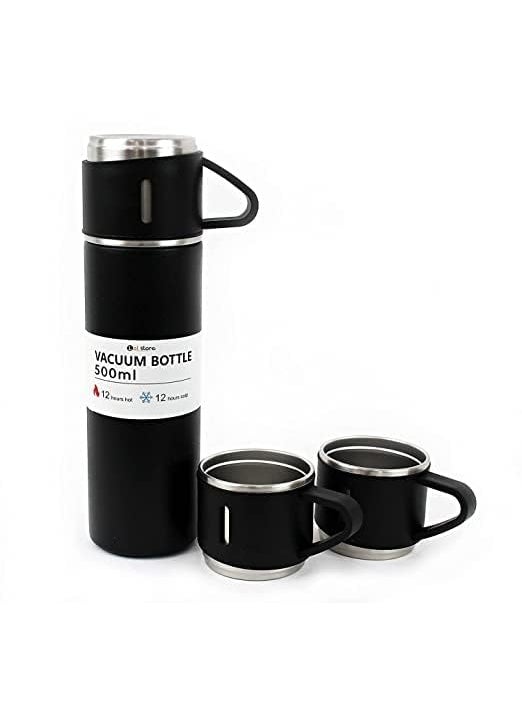 AARU BHAKTI ENTERPRISE ABE Stainless Steel Vacuum Flask and Flask Set Steel Cups with Flask Combo Ideal Gift for Diwali and Birthday Gift Return Gift Multicolour 500 Ml